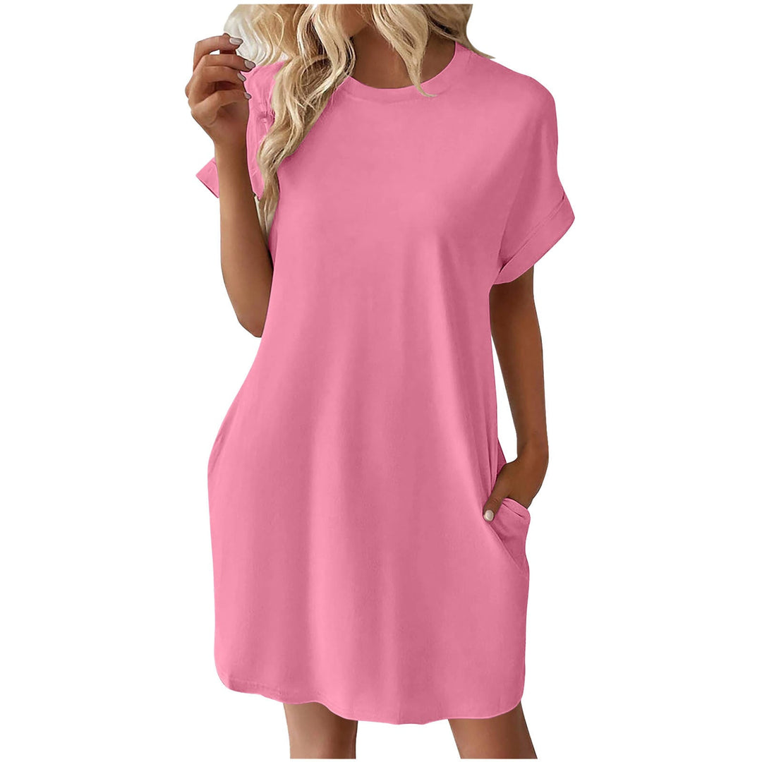 Damen lässiges T-Shirt Kleid mit praktischen Taschen