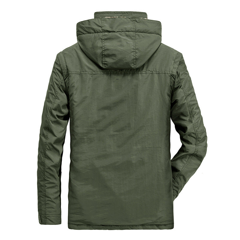 Herren Thermo-Parka mit Teddyfleece-Innenfutter, Kapuze und Multifunktionstaschen Nord Taschen