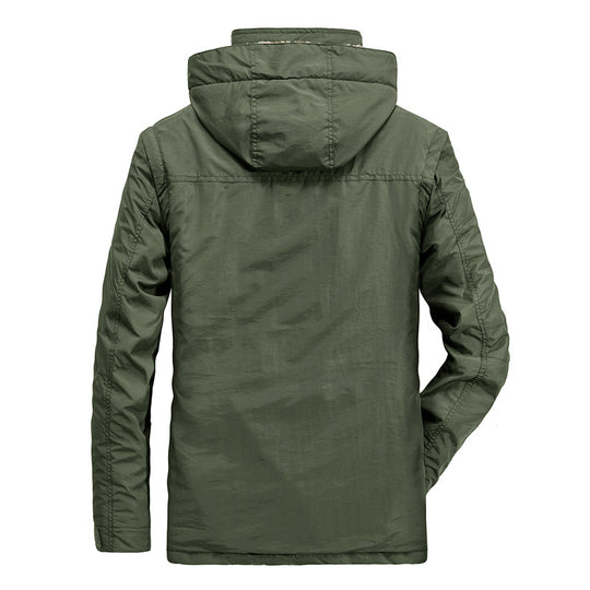 Herren Thermo-Parka mit Teddyfleece-Innenfutter, Kapuze und Multifunktionstaschen Nord Taschen