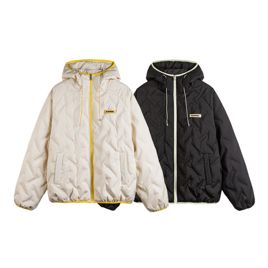 Unisex Wattierte Kapuzenjacke im Boxy-Schnitt mit kontrastkanten und elastischem Saum Nord Taschen