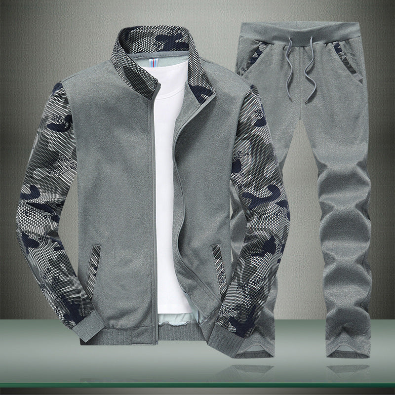 Herren Sportives Trainingsanzug-Set aus Funktionssoftshell mit Camouflage-Ärmeln und regulierbarer Joggerhose Nord Taschen