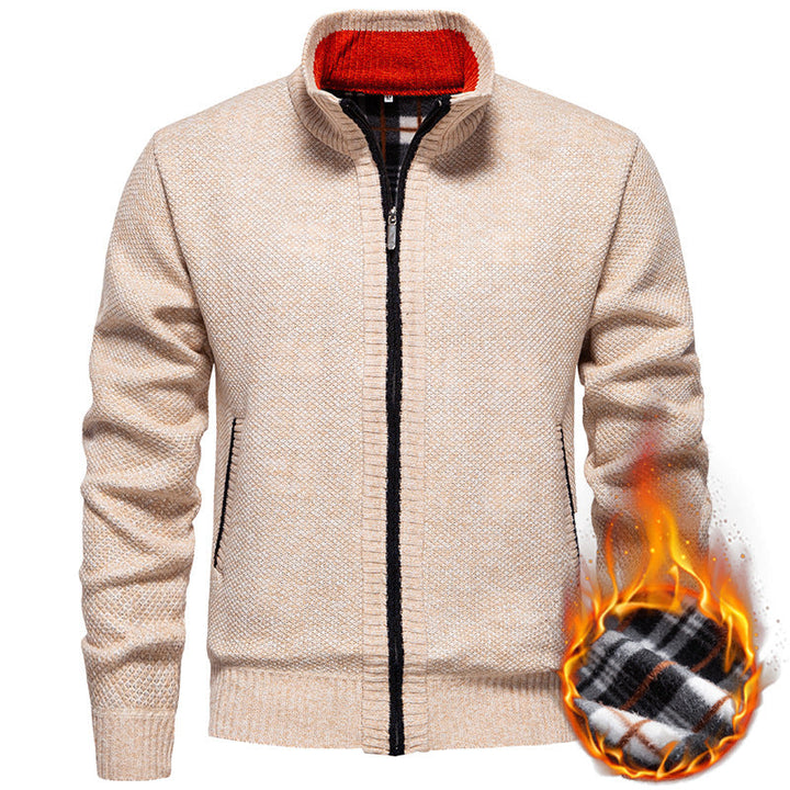 Herren Strickjacke mit hohem Kragen und praktischem Reißverschluss Nord Taschen
