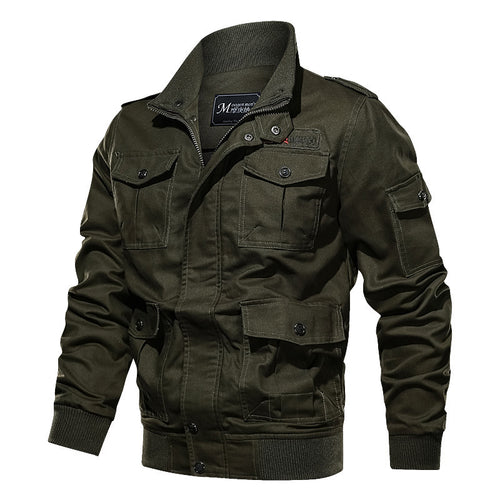 Herren robuste Canvas-Fliegerjacke im Utility-Fieldstil mit Schulterpatten und Mehrfachtaschen Nord Taschen