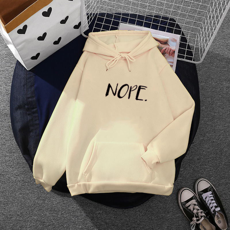 Damen lässiger Kapuzenpullover mit Statement-Print, Kängurutasche und weichem Fleece Nord Taschen