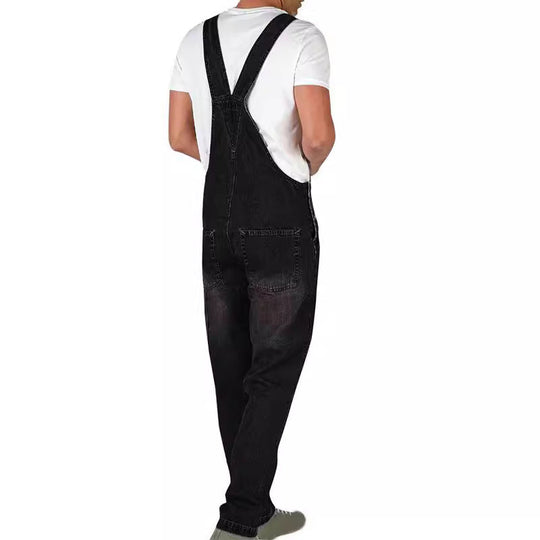 Herren Jeanslatzhose im urbanen Vintage-Stil mit praktischen Taschen