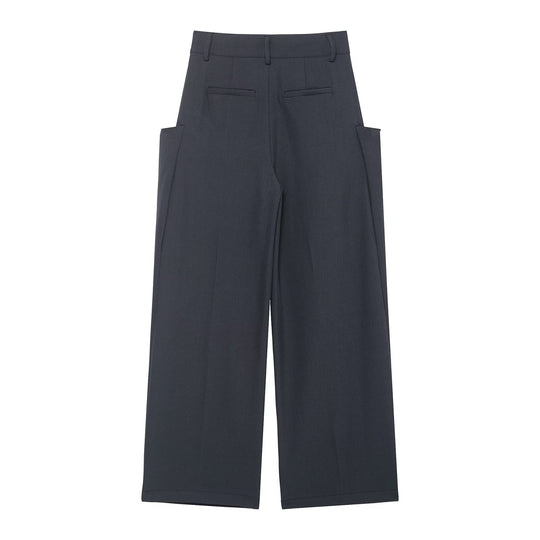 Damen Weite Culotte‑Hose mit hoher Taille und großen aufgesetzten Taschen Nord Taschen