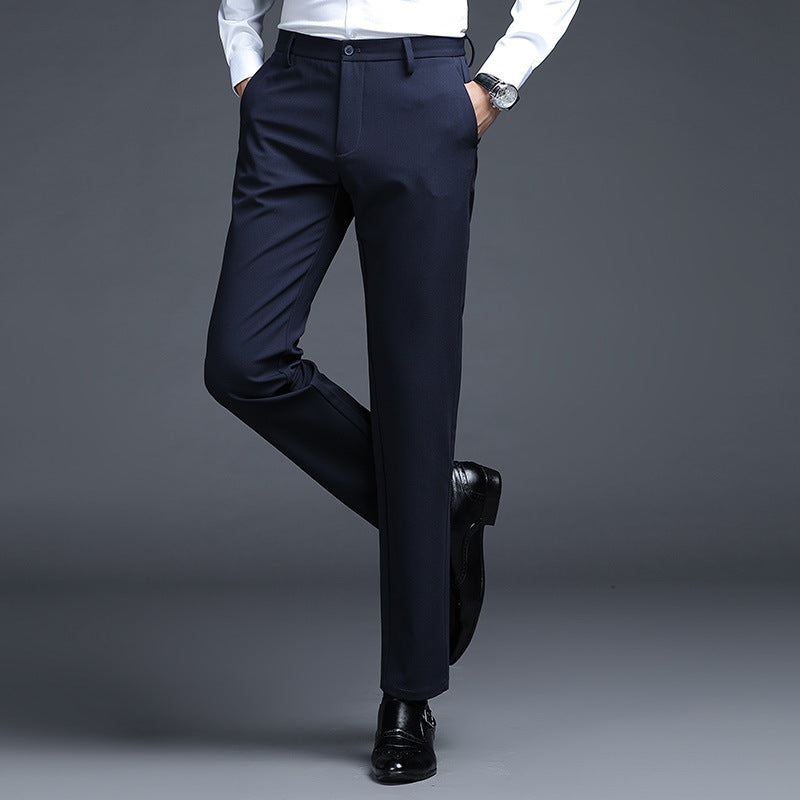 Herren Formelle Slim-Fit Anzughose mit Stretchbund und Bügelfalte Nord Taschen