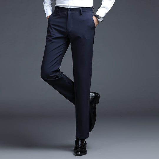 Herren Formelle Slim-Fit Anzughose mit Stretchbund und Bügelfalte Nord Taschen