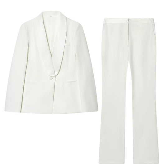 Damen Smoking-Blazer mit Schalkragen und Ein-Knopf-Verschluss Nord Taschen