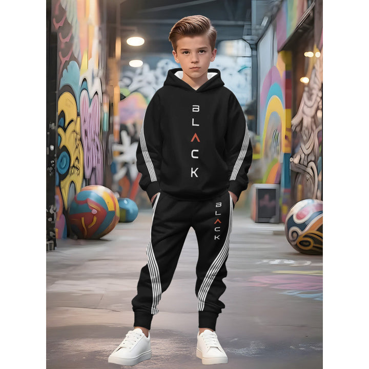 Unisex Kinder Jogginganzug mit Kapuzenpullover und detailreichem Auto-Print Nord Taschen