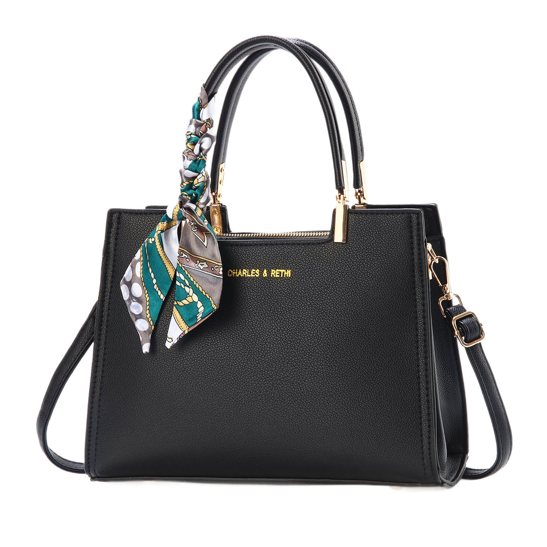 Damen elegante Designer-Handtasche mit farbenfrohem Schal Nord Taschen