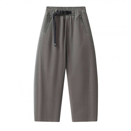 Unisex Weite knöchellange Cargo-Hose im Relaxed-Fit mit elastischem Tunnelzugbund und Reißverschlusstaschen Nord Taschen