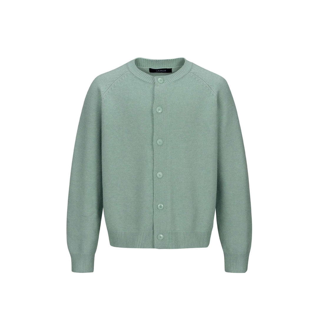 Damen Feiner Rundhals-Cardigan mit Raglanärmeln und verdeckter Knopfleiste Nord Taschen