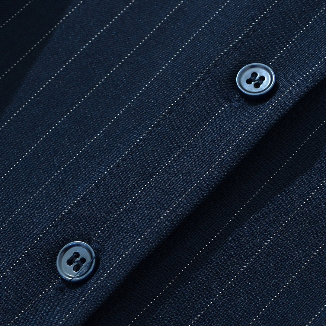 Damen Tailliertes Midikleid mit Hemdblusenoberteil und Nadelstreifen‑Design Nord Taschen