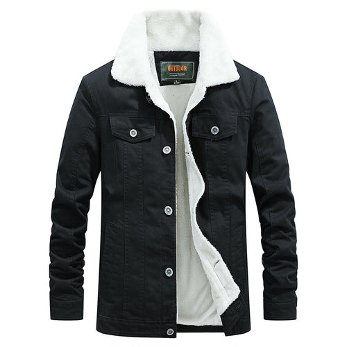 Herren Canvas-Truckerjacke mit wärmender Teddyfleece-Innenfütterung und klassischem Hemdkragen Nord Taschen