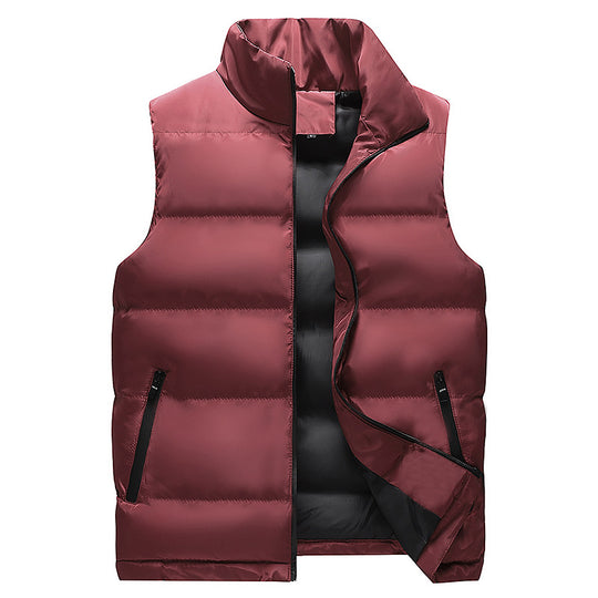 Herren Minimalistische Outdoor-Steppweste mit breiter Blocksteppung, isolierter Wattierung und verdeckten Reißverschlusstaschen Nord Taschen
