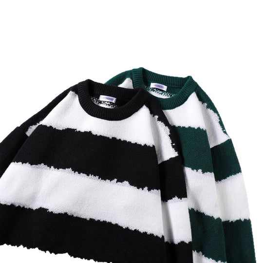 Damen Gemütlicher gestreifter Pullover Nord Taschen