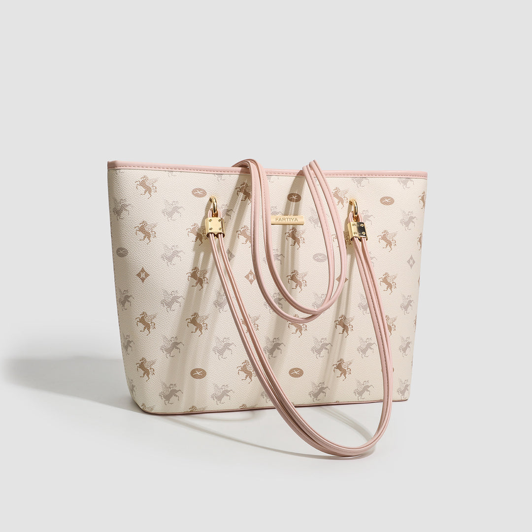 Damen Tote-Tasche mit eleganter Pferdemusterung und stabilen Tragegriffen Nord Taschen