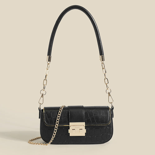Damen Clutch-Tasche mit raffinierter Krokodilprägung und elegantem Kettenverschluss Nord Taschen