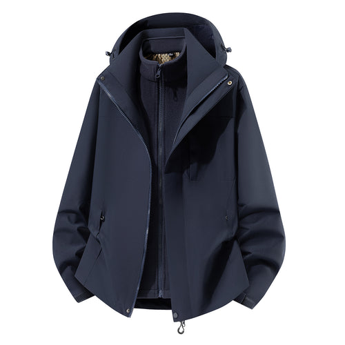 Damen Zwei-in-Eins Softshell-Regenjacke mit abnehmbarem Fleece-Innenfutter und Kapuze Nord Taschen