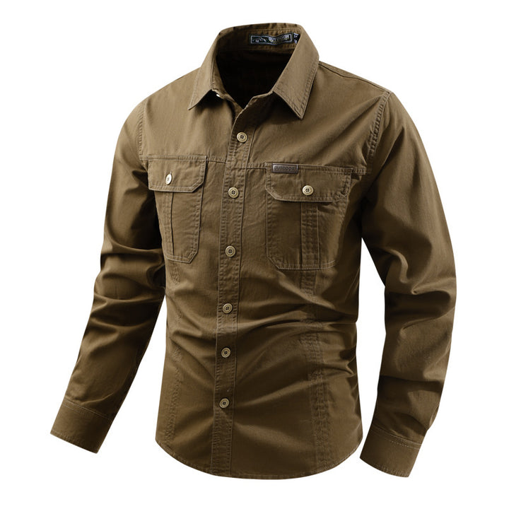 Herren  Hemdjacke aus robustem Baumwoll-Twill mit verstärkten Brusttaschen Nord Taschen