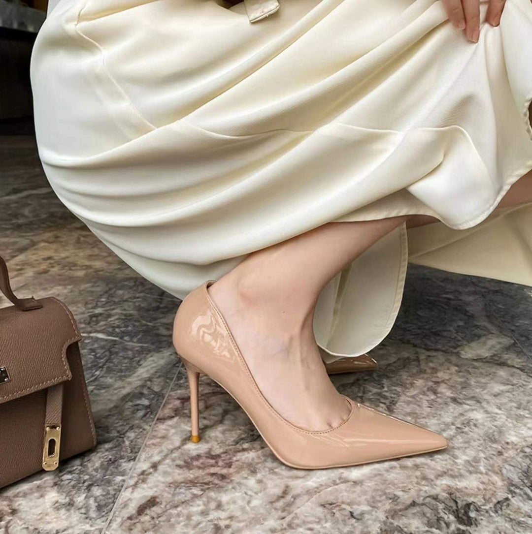 Damen Elegante Stiletto-Pumps mit schmaler Silhouette und glänzender Oberfläche