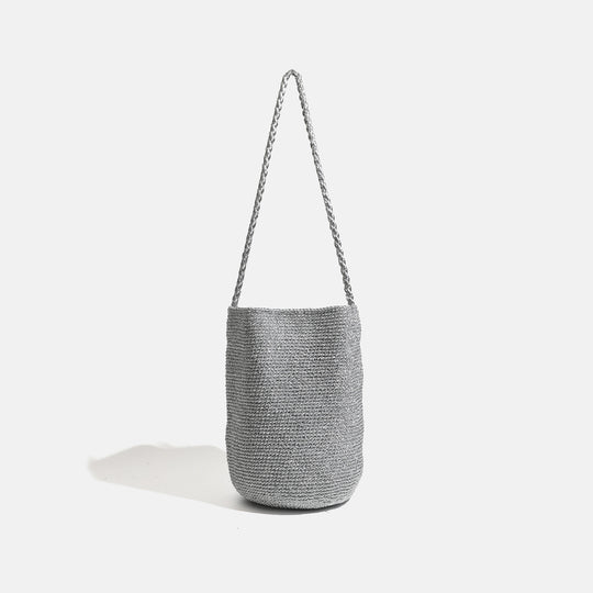 Damen geflochtene Tragetasche mit elegantem Kordelzug Nord Taschen