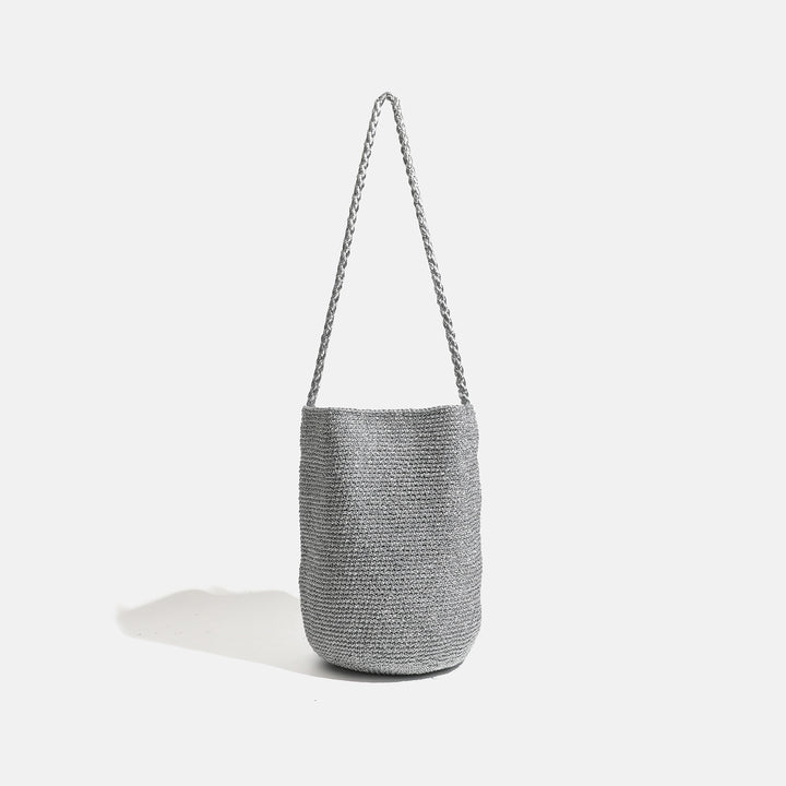 Damen geflochtene Tragetasche mit elegantem Kordelzug Nord Taschen
