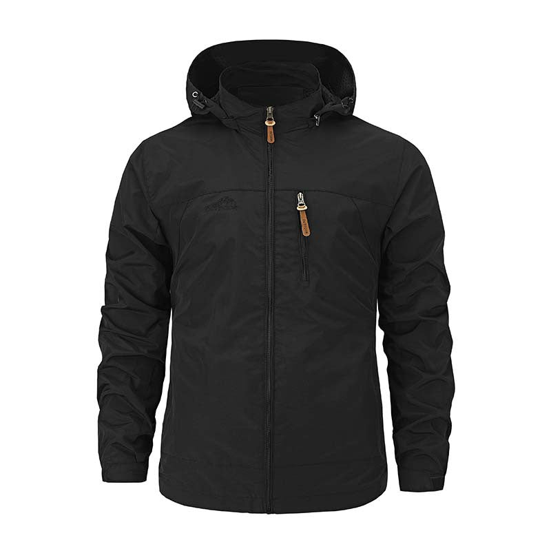 Herren Multifunktionale Softshell-Outdoorjacke mit Kapuze, Brustreißverschluss und atmungsaktivem Futter Nord Taschen