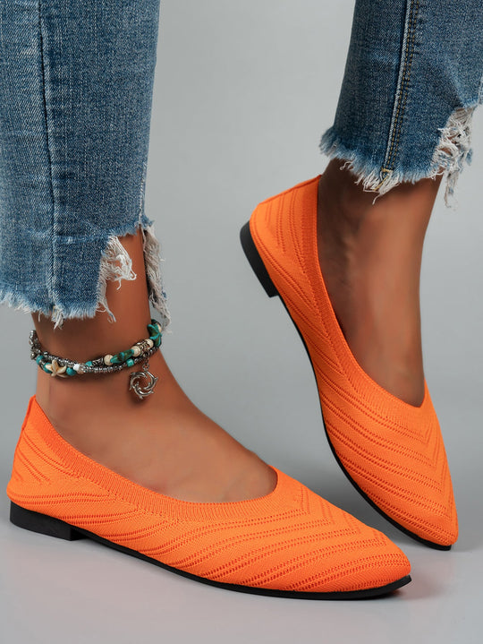 Damen elegante Ballerinas aus atmungsaktivem Strickmaterial - Arvani