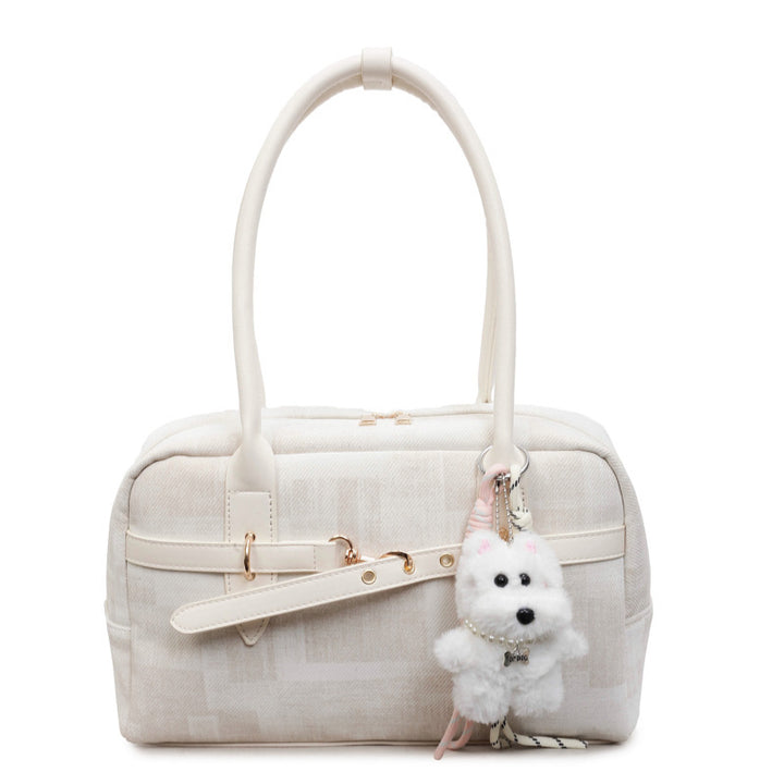 Damen Handtasche mit trendigem Design und modischem Plüschanhänger Nord Taschen