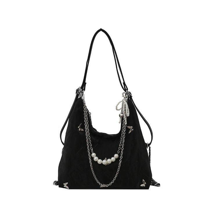 Damen Schultertasche mit modischen Ketten- und Perlendetails | Nord Taschen