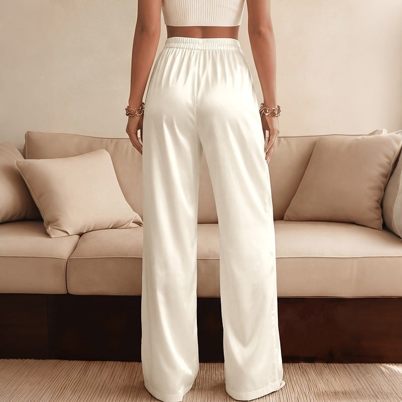 Damen elegante weite Hose mit Spitzendetails Nord Taschen
