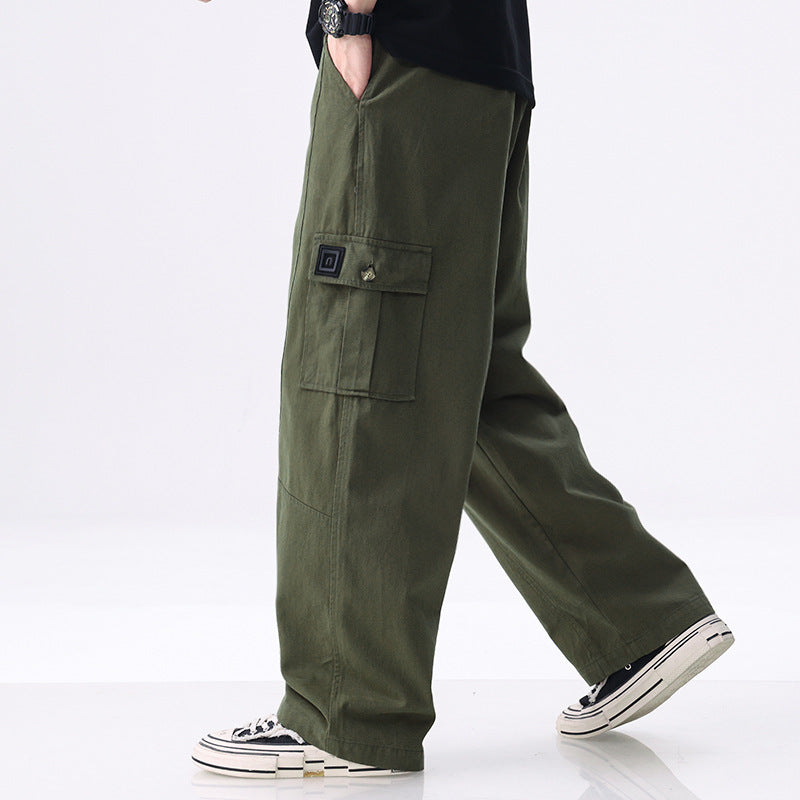 Herren weit geschnittene Baumwoll-Cargohose mit aufgesetzten Beintaschen und Relaxed-Fit Nord Taschen