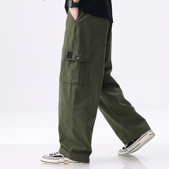 Herren weit geschnittene Baumwoll-Cargohose mit aufgesetzten Beintaschen und Relaxed-Fit Nord Taschen