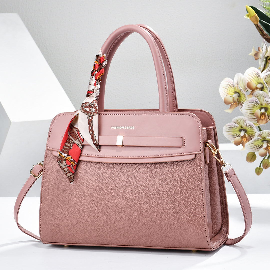 Damen elegante Handtasche mit praktischen Fächern und verspieltem Schal Nord Taschen