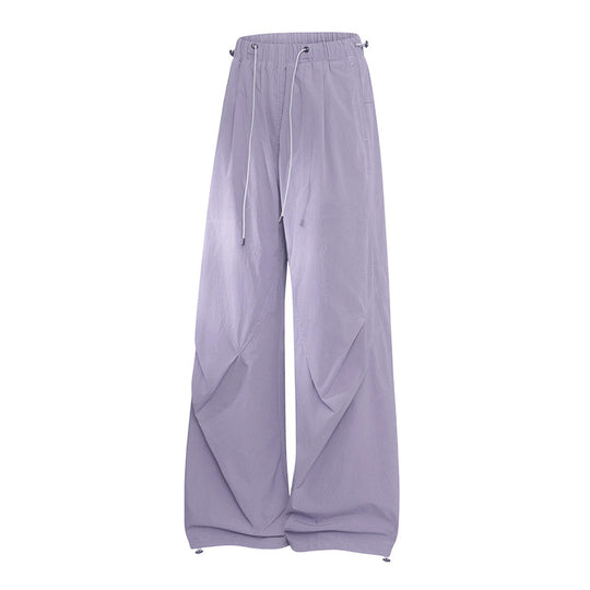 Damen Weite Palazzo-Hose mit Tunnelzugbund, drapierten Falten & verstellbarem Saum Nord Taschen