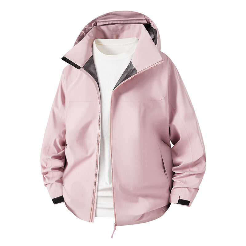 Damen Wasserabweisende atmungsaktive Kapuzenjacke mit verstellbaren Bündchen Nord Taschen