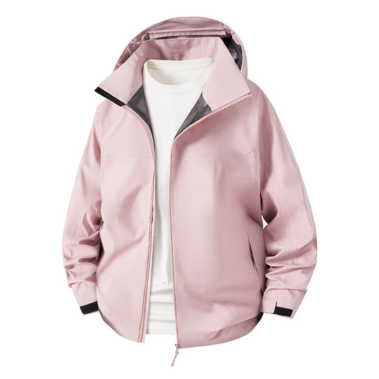 Damen Wasserabweisende atmungsaktive Kapuzenjacke mit verstellbaren Bündchen Nord Taschen