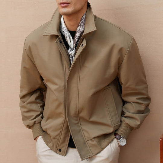Herren klassische Harrington-Jacke mit Reißverschluss und Rippbündchen Nord Taschen