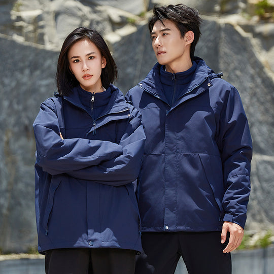 Unisex zweilagige wasserabweisende Outdoorjacke mit Kapuze und Colorblock-Design Nord Taschen