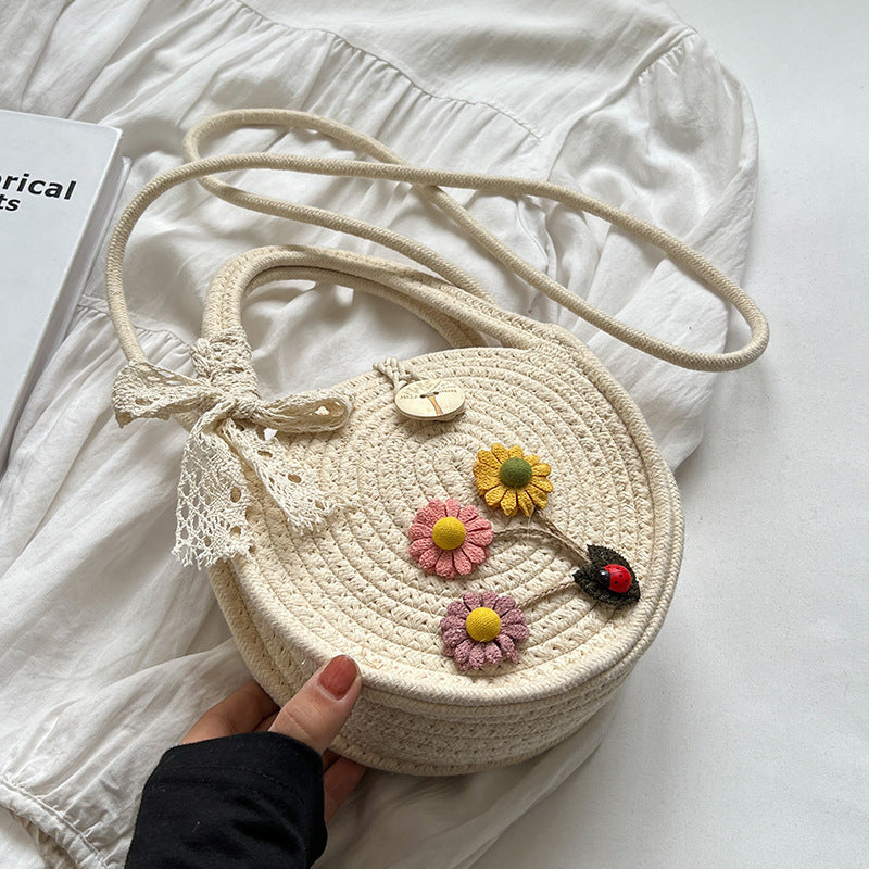 Damen Umhängetasche mit handgefertigtem Blumenapplikationen Nord Taschen