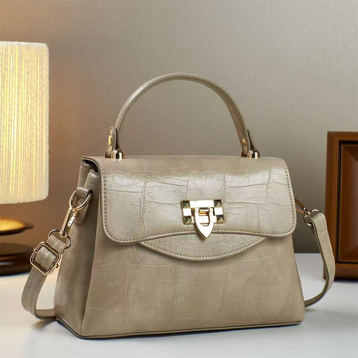 Damen strukturierte Handtasche mit elegantem Krokodilleder-Look Nord Taschen