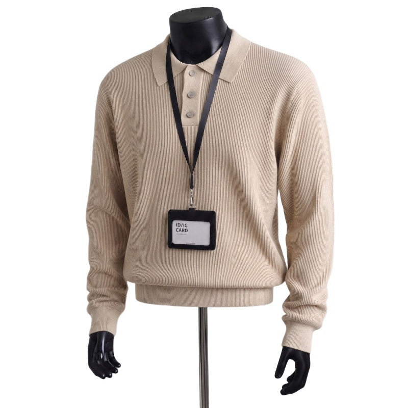 Herren Urbaner Pullover mit Kragen Nord Taschen