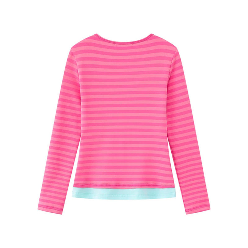 Damen Lagen-Langarmshirt mit Henley-Knopfleiste und kontrastierendem Unterlayer Nord Taschen