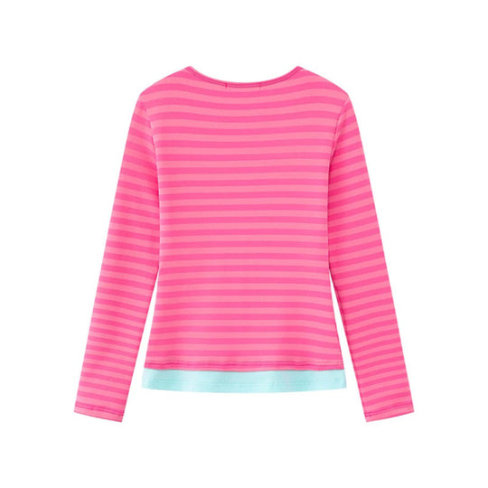 Damen Lagen-Langarmshirt mit Henley-Knopfleiste und kontrastierendem Unterlayer Nord Taschen