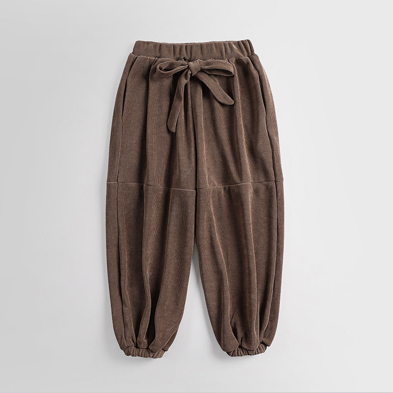 Damen Ripp-Joggerhose mit Tunnelzug hohem Bund und elastischen Bündchen Nord Taschen