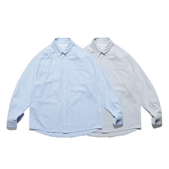 Unisex Oversize-Hemd mit feinem Nadelstreifen, Button-Down-Kragen und Brusttasche Nord Taschen