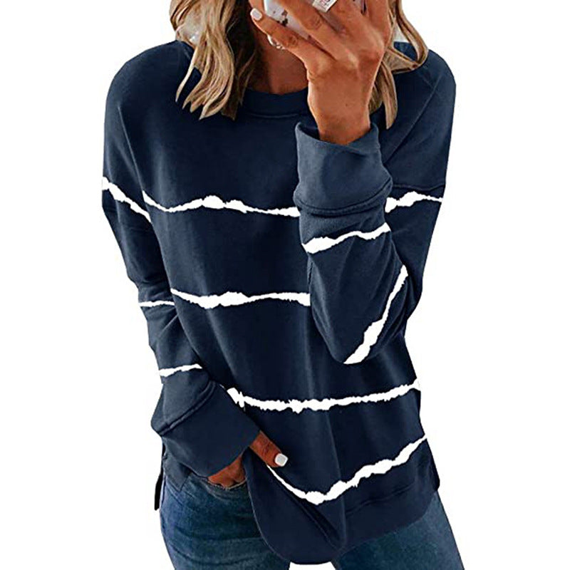 Damen Freizeit Sweatshirt mit modernen Streifen