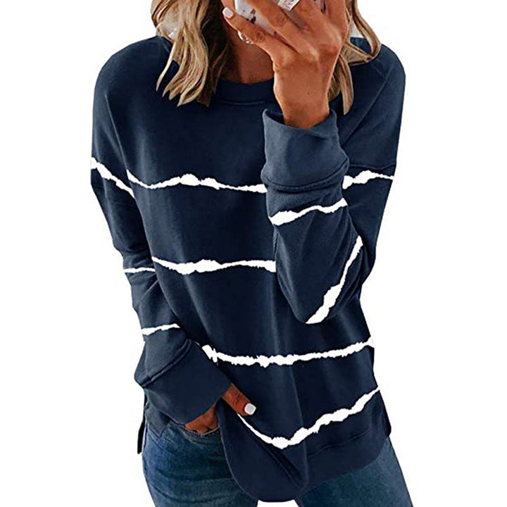 Damen Freizeit Sweatshirt mit modernen Streifen